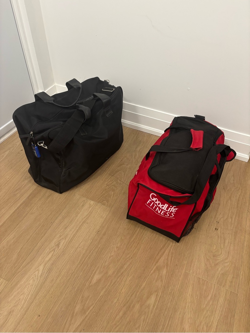 GoodLife Fitness Red and Black Gym Duffel Bag in good mint condition